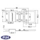 Medium Chrome Strut Hinge with 8 Fixing Holes